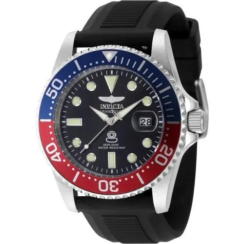 Invicta Men`s 48215 Pro Diver Quartz 3 Hand Black Dial Watch
