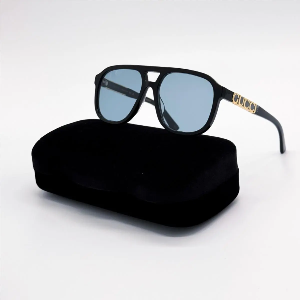 Gucci Black Blue Aviator Unisex Sunglasses GG1188S 004