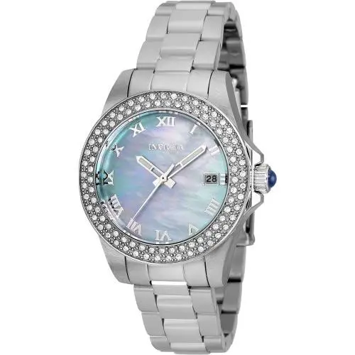 Women`s 36071 Angel Quartz 3 Hand Light Blue Dial Watch by Invicta