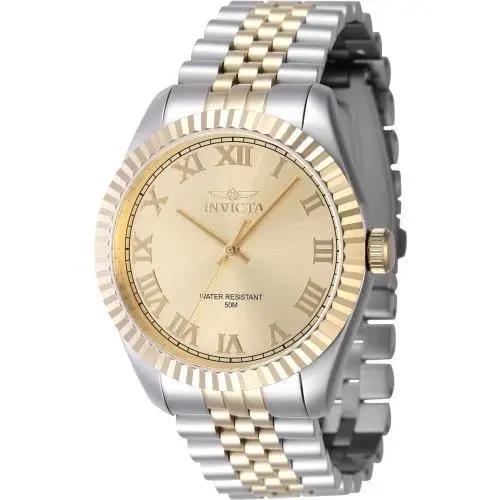 Invicta Men`s 47404 Specialty Quartz 3 Hand Gold Dial Watch