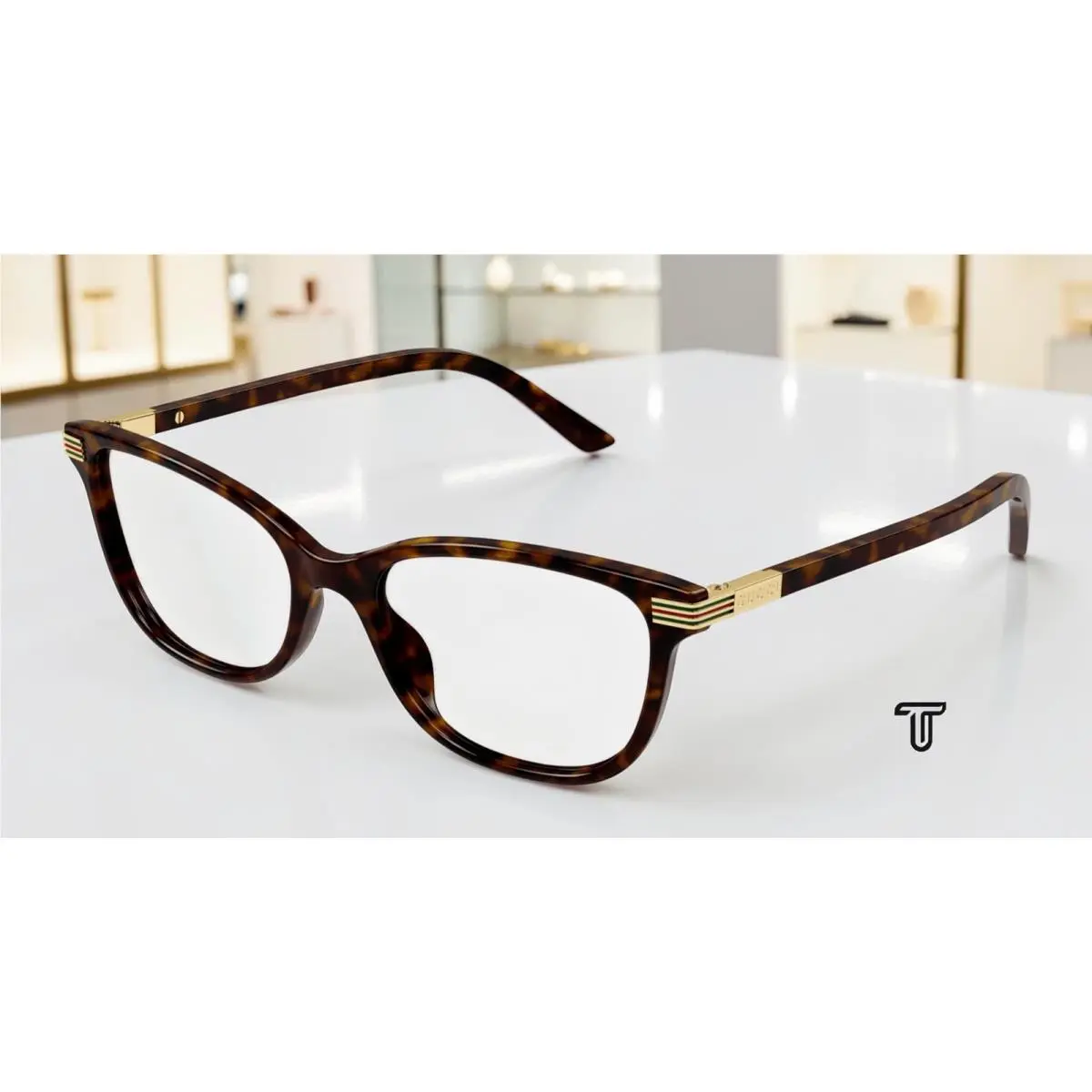 GG1451O 005 Havana Havana Demo Lens Lens 54 mm Cat Eye Women`s Eyeglasses by Gucci