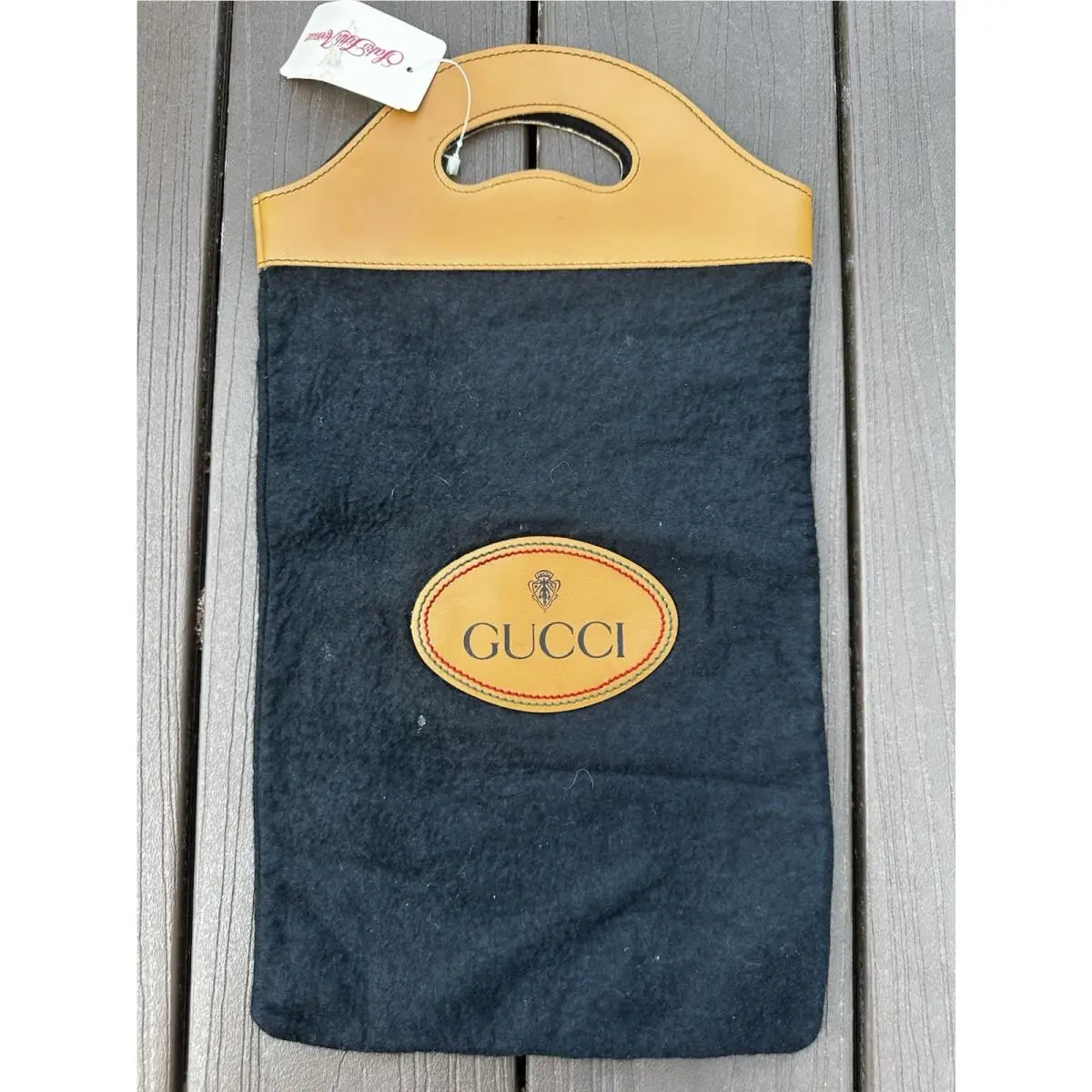 Vintage Black Wool Tote Handbag Shopping Bag Rare From The 70’s by Gucci