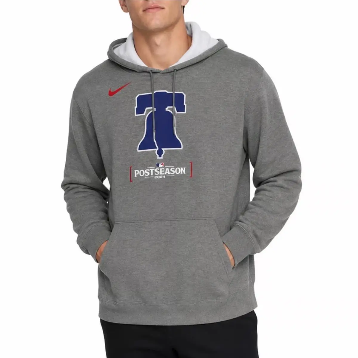 Nike Mlb Philadelphia Phillies Postseason 2024 Grey Hoodie XL