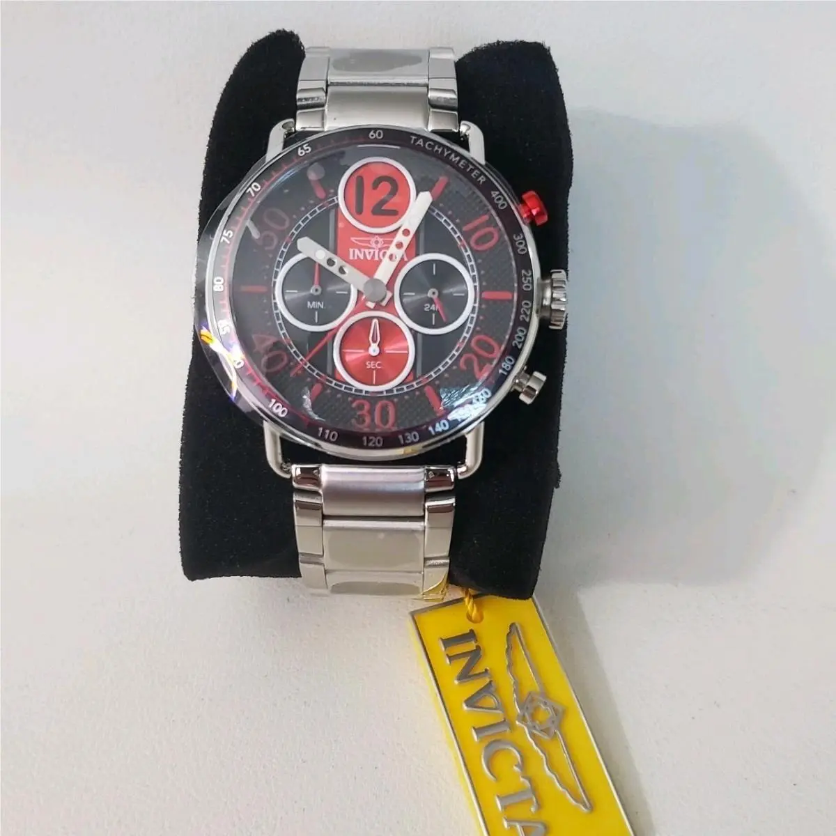 50881 Invicta Speedway Men`s 44mm Chrono Tachy Red/black Dial Steel w Bigbox 50m