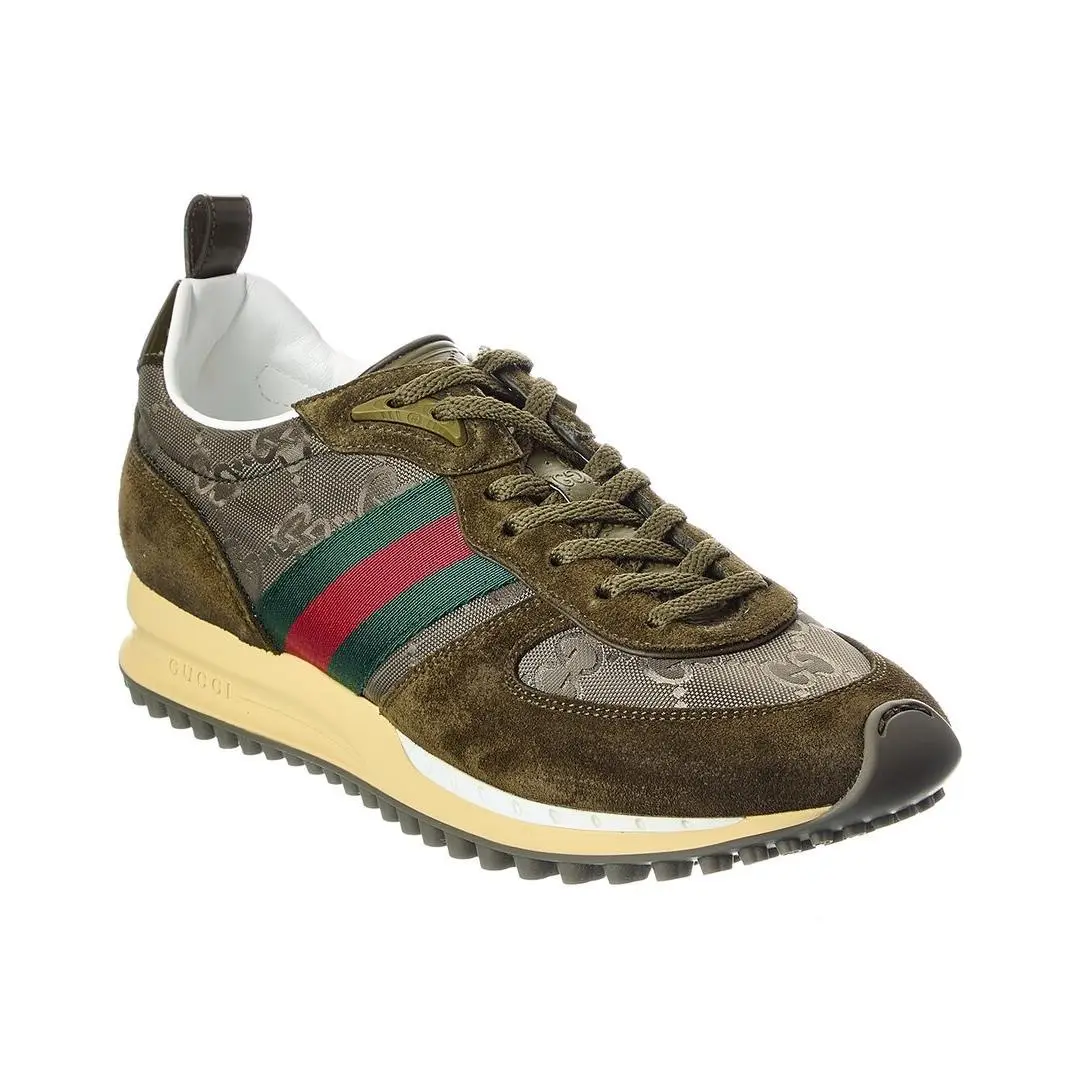 Re-motion Gg Nylon Suede Sneaker Women`s Green 36 by Gucci