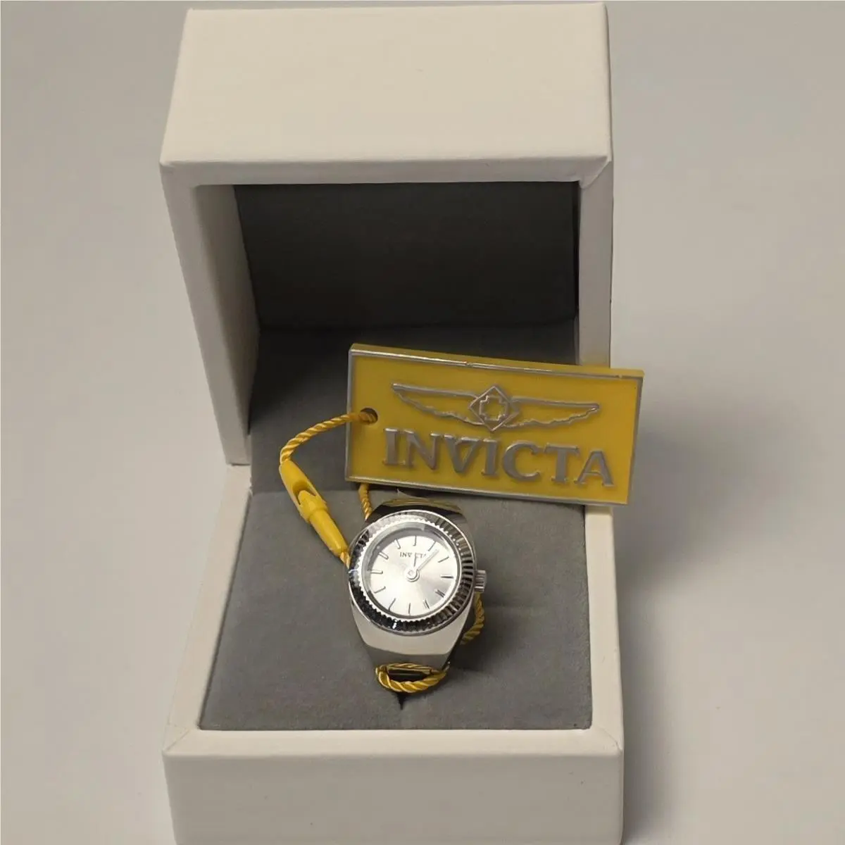 Invicta Women`s Ring Watch Mini Angel Quartz Silver Tone 48946 0383