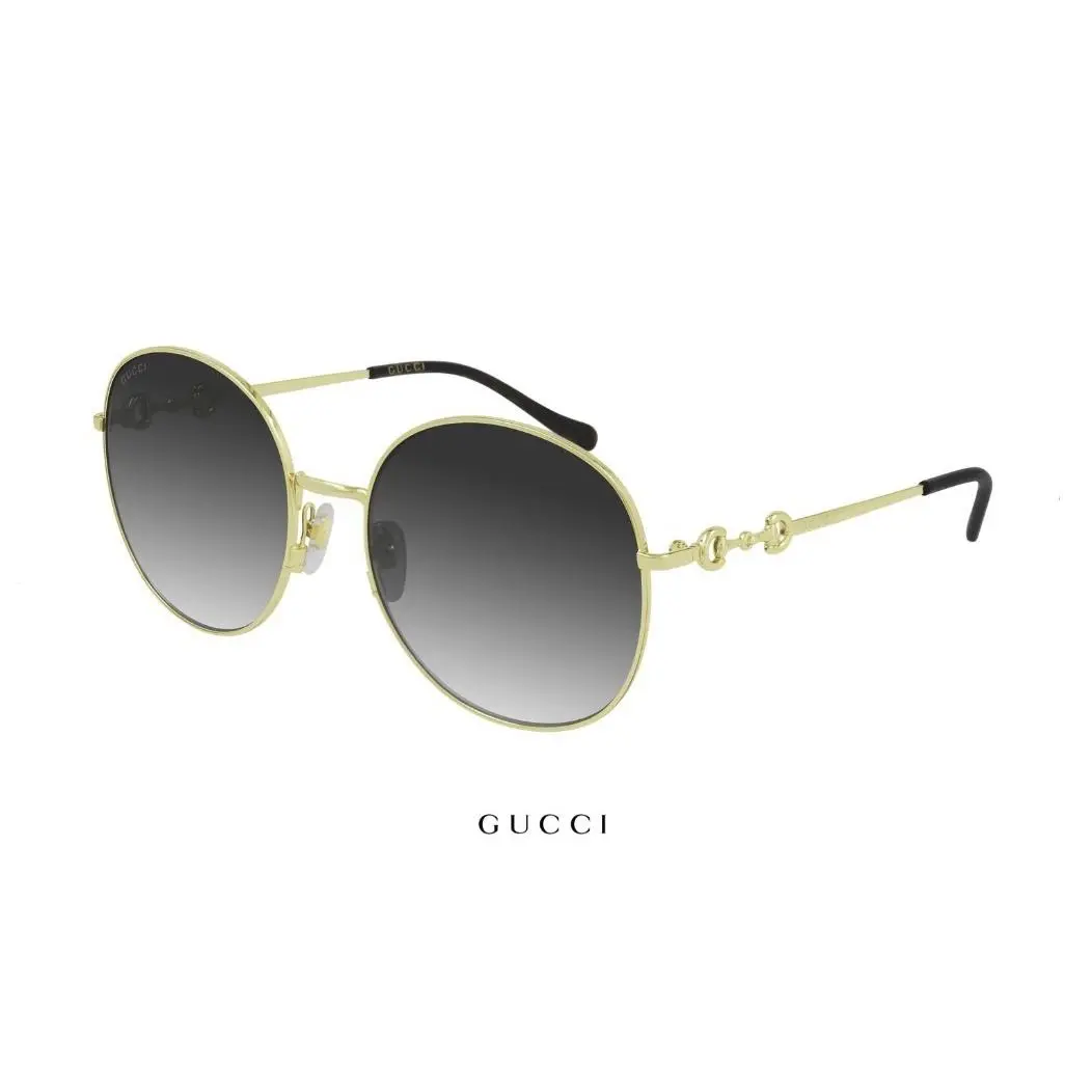 Women`s Sunglasses GG0881SA 001 Round Gold Gray by Gucci