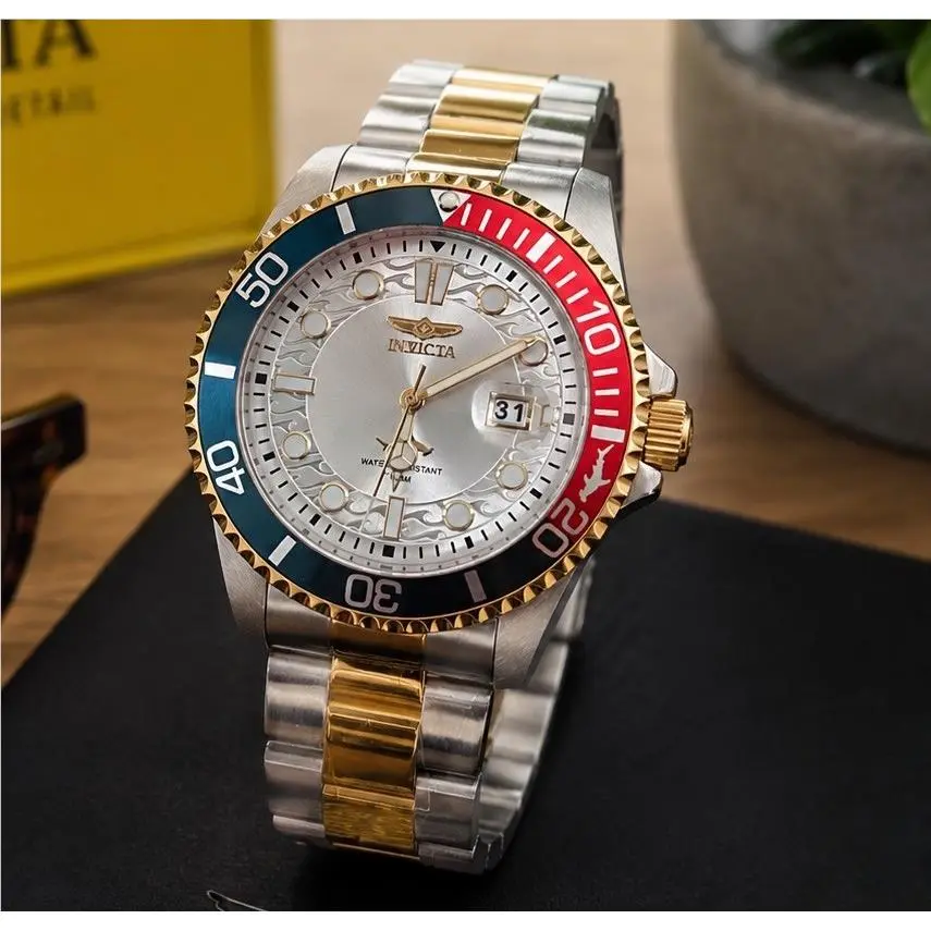 Men`s Invicta Pro Diver Two Tone Current Wave Watch 43mm