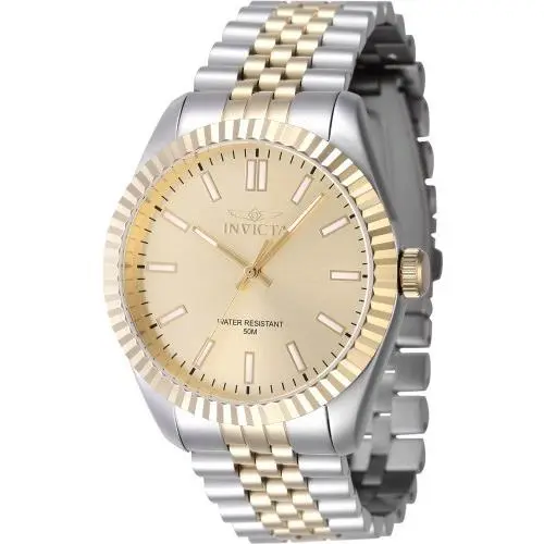 Invicta Men`s 47487 Specialty Quartz 3 Hand Gold Dial Watch