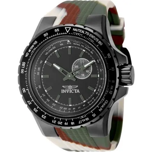Invicta Men`s 49730 Aviator Quartz VD72 Black Dial Watch