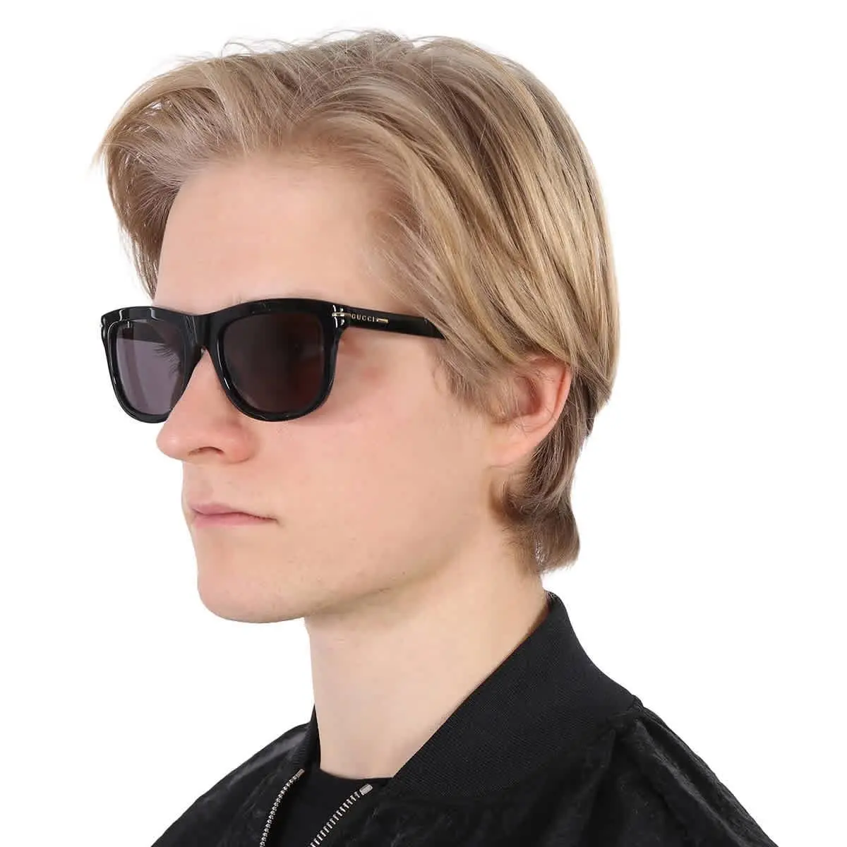 Grey Rectangular Men`s Sunglasses GG1444S 001 55 GG1444S 001 55 by Gucci