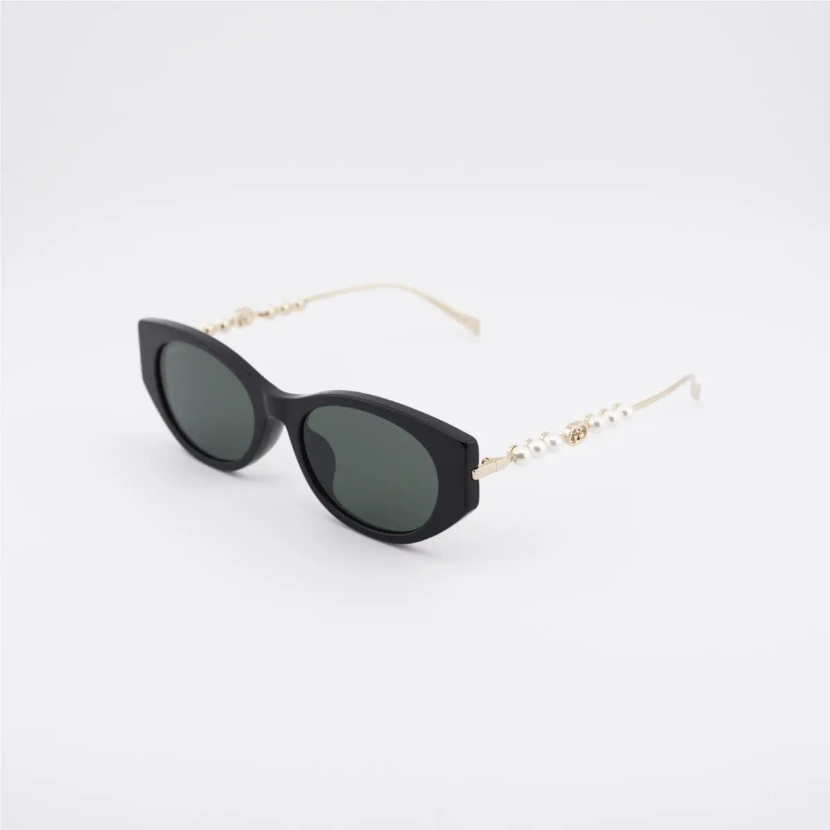GG1970SA 001 Black/gold with White Pearls/grey 54-19-145 Sunglasses by Gucci