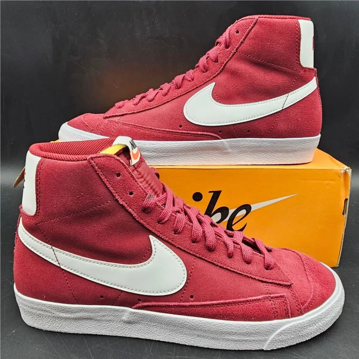Blazer Mid 77 Suede Team Red White High Top Sneakers CI1172-601 Mens 10 by Nike