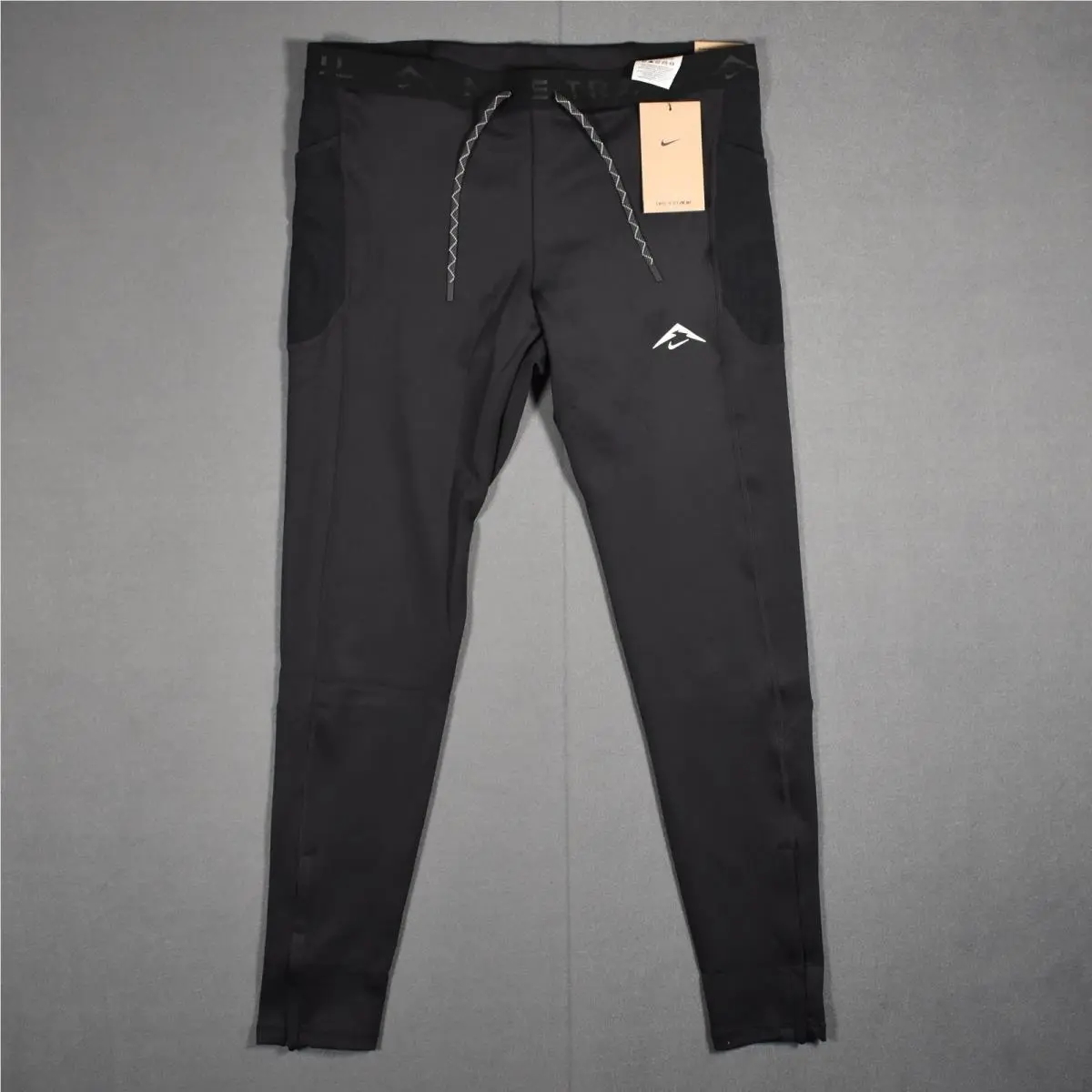 Nike Lunar Ray Mens Dri-fit Adv Running Tights Large Black White Nike Trail