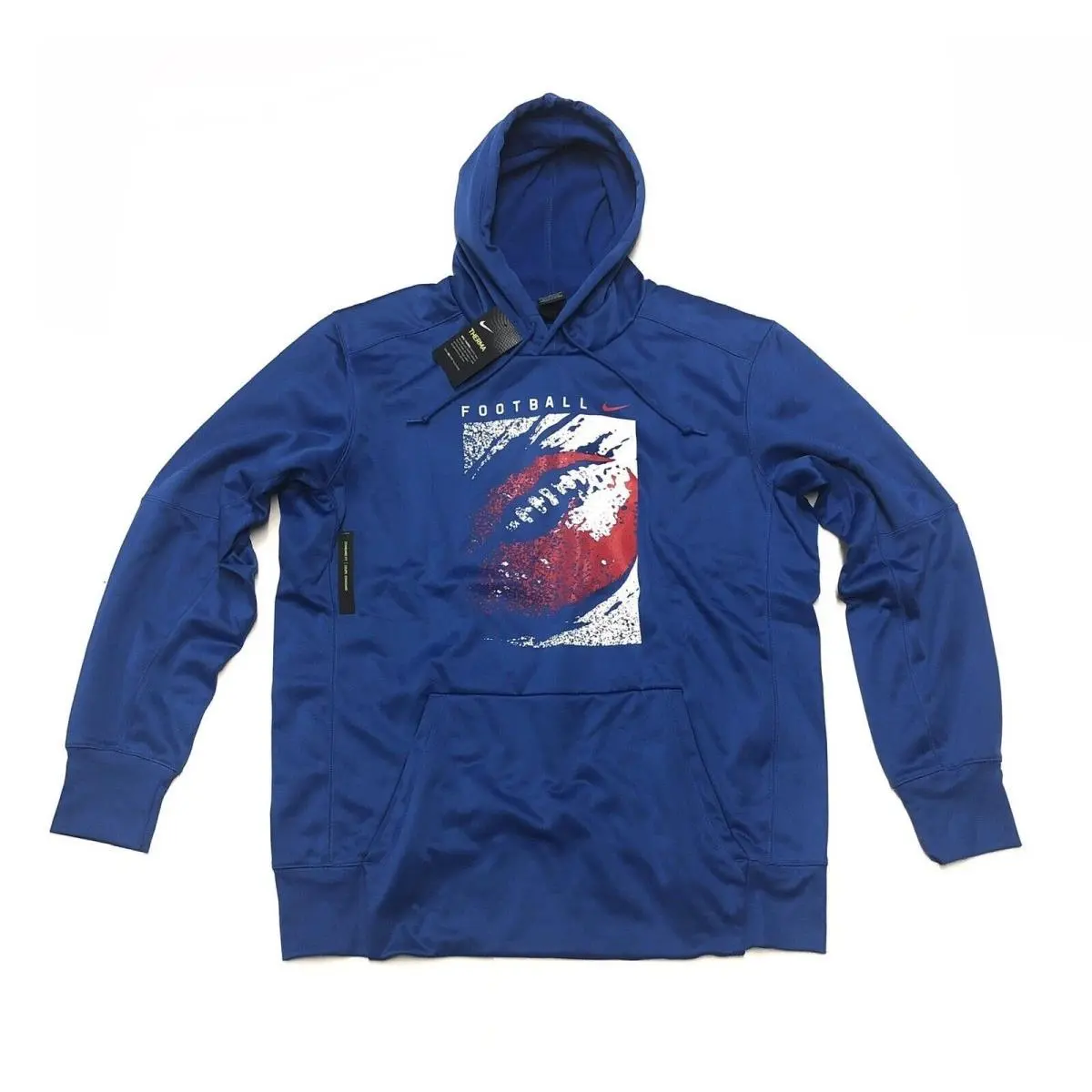 Nike Dri-fit Football Hoodie Mens Sz L AO5442-493 Royal Therma Performance
