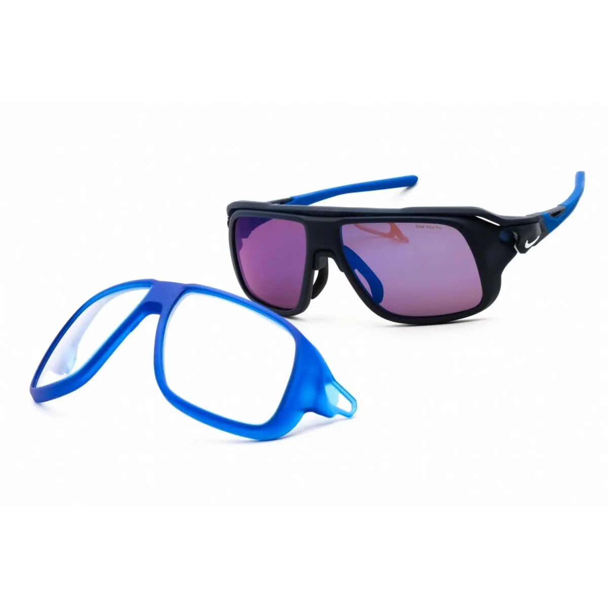 Nike Flyfree Soar E EV24002-410 Sunglasses 59mm - Frame: MAT MIDNGHT NAVY, Lens: ROAD BLUE