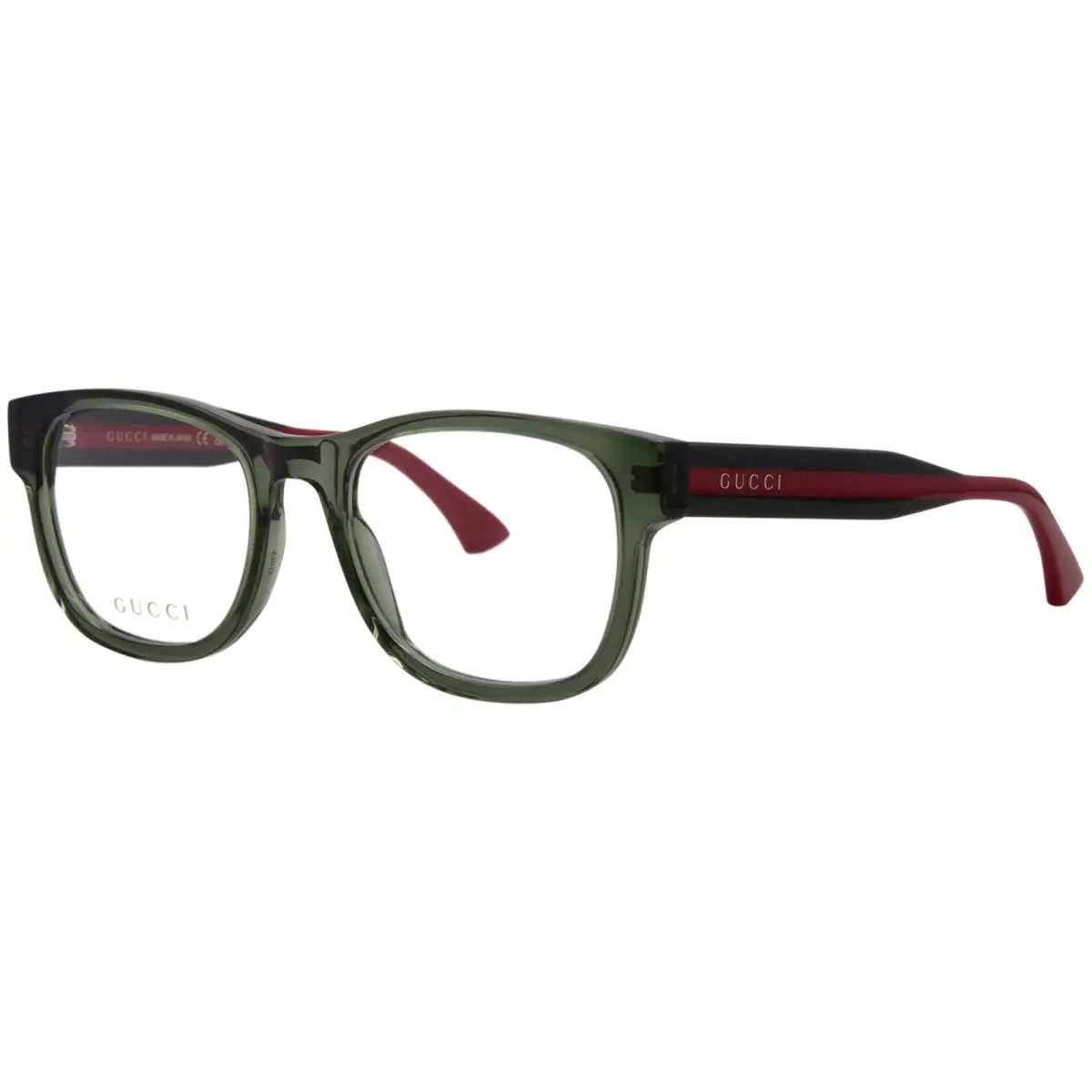 Gucci GG0004ONN 004 Eyeglasses Frame Men`s Green Full Rim Square Shape 53mm