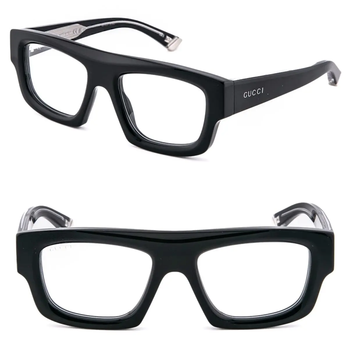GG1926S Black Transparent 1926 Bold Geometric Unisex Style Sunglass 001 by Gucci