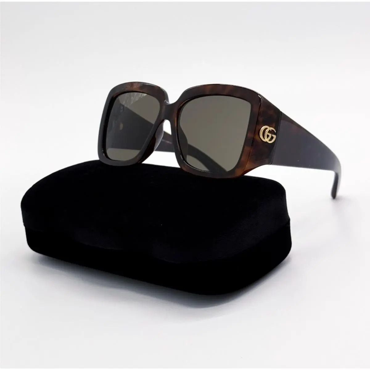 Havana Gray Women Oversized Sunglasses GG1402SA 002 by Gucci
