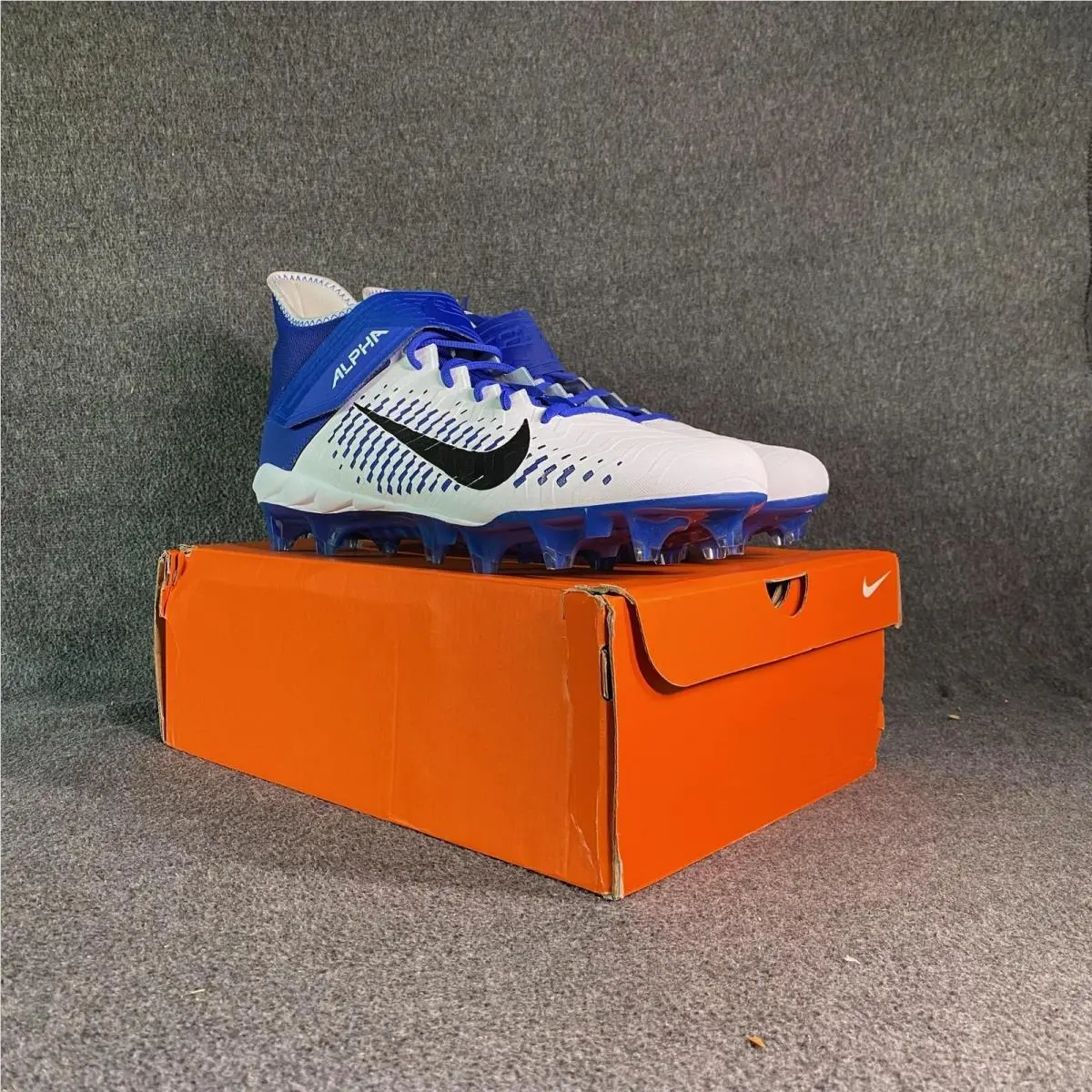 Alpha Menace Pro 2 Mid White Royal Blue Mens 16 Football Cleats BV3945-101 by Nike