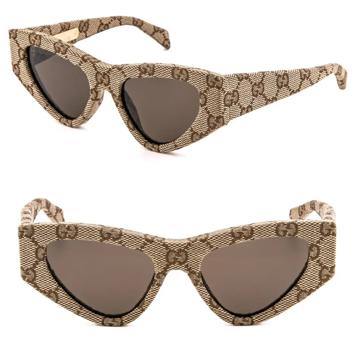 2019 Brown ssima Print Monogram Textile Fabric GG2019S Sunglass 006 by Gucci