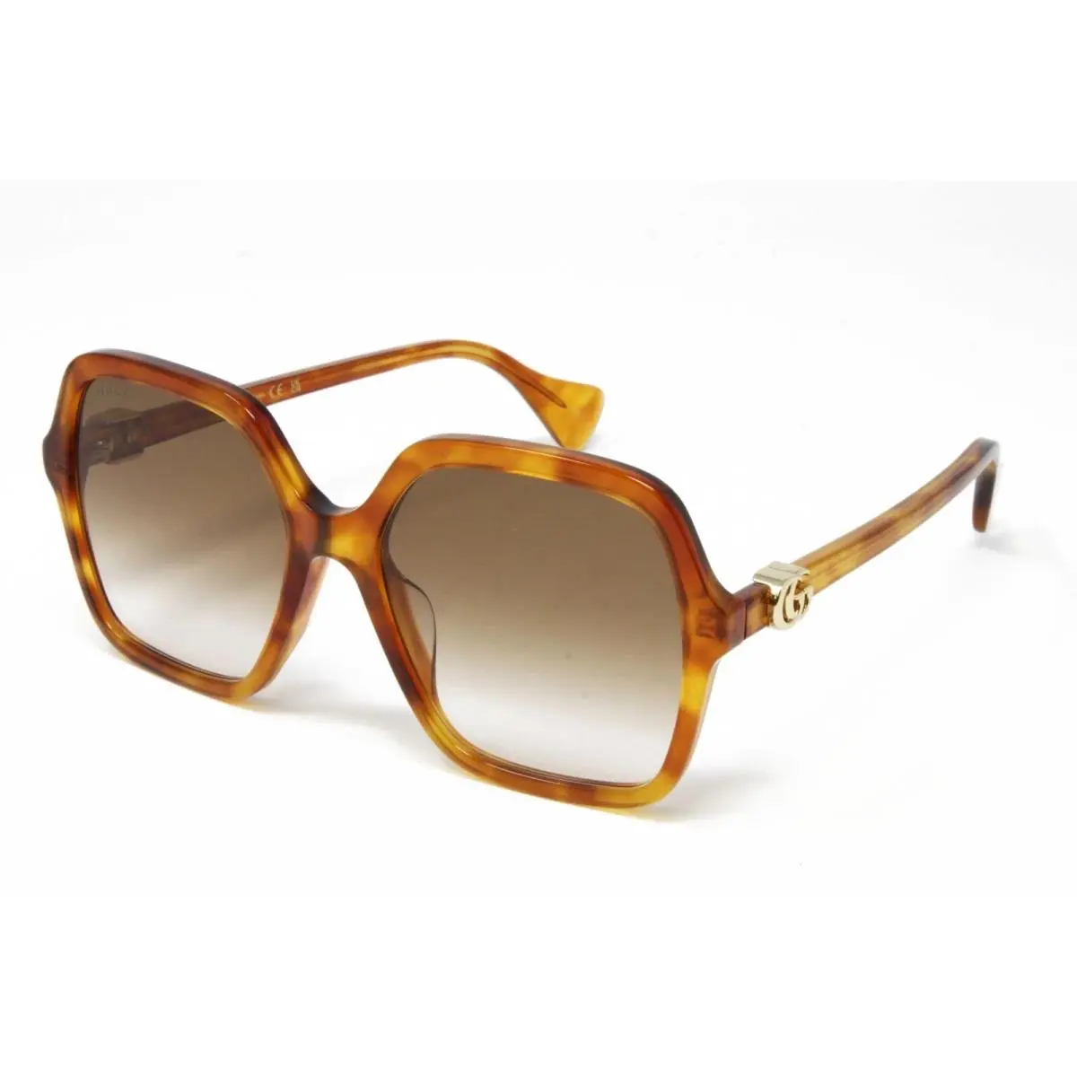 GG1072SA 003 Havana 56mm Brown Lens Square Women`s Sunglasses 1072 by Gucci
