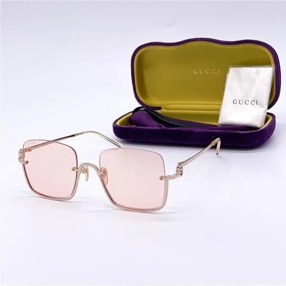 Gucci GG1279S 005 Women Pink Square Sunglasses Gucci
