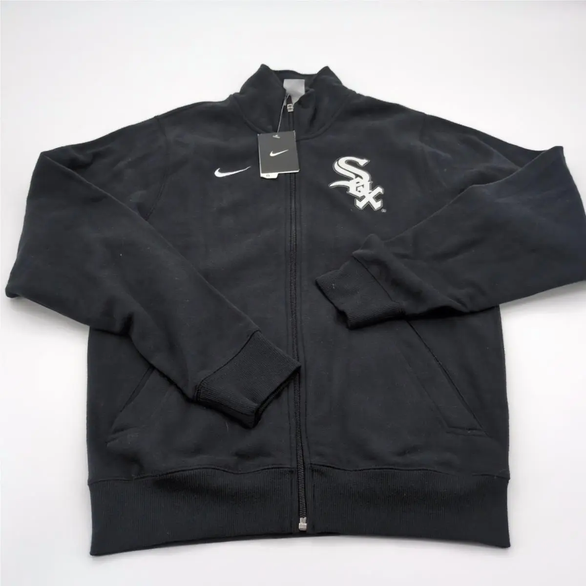 Nike Chicago White Sox Fleece Full-zip Jacket Size XS Black Mlb Outerwear Lined