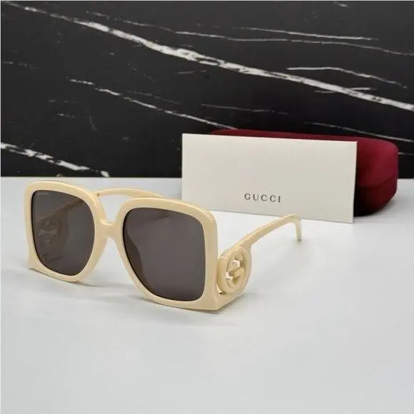GG1326S 009  Sunglasses Oversized Ivory Grey Women Eyewear  by Gucci