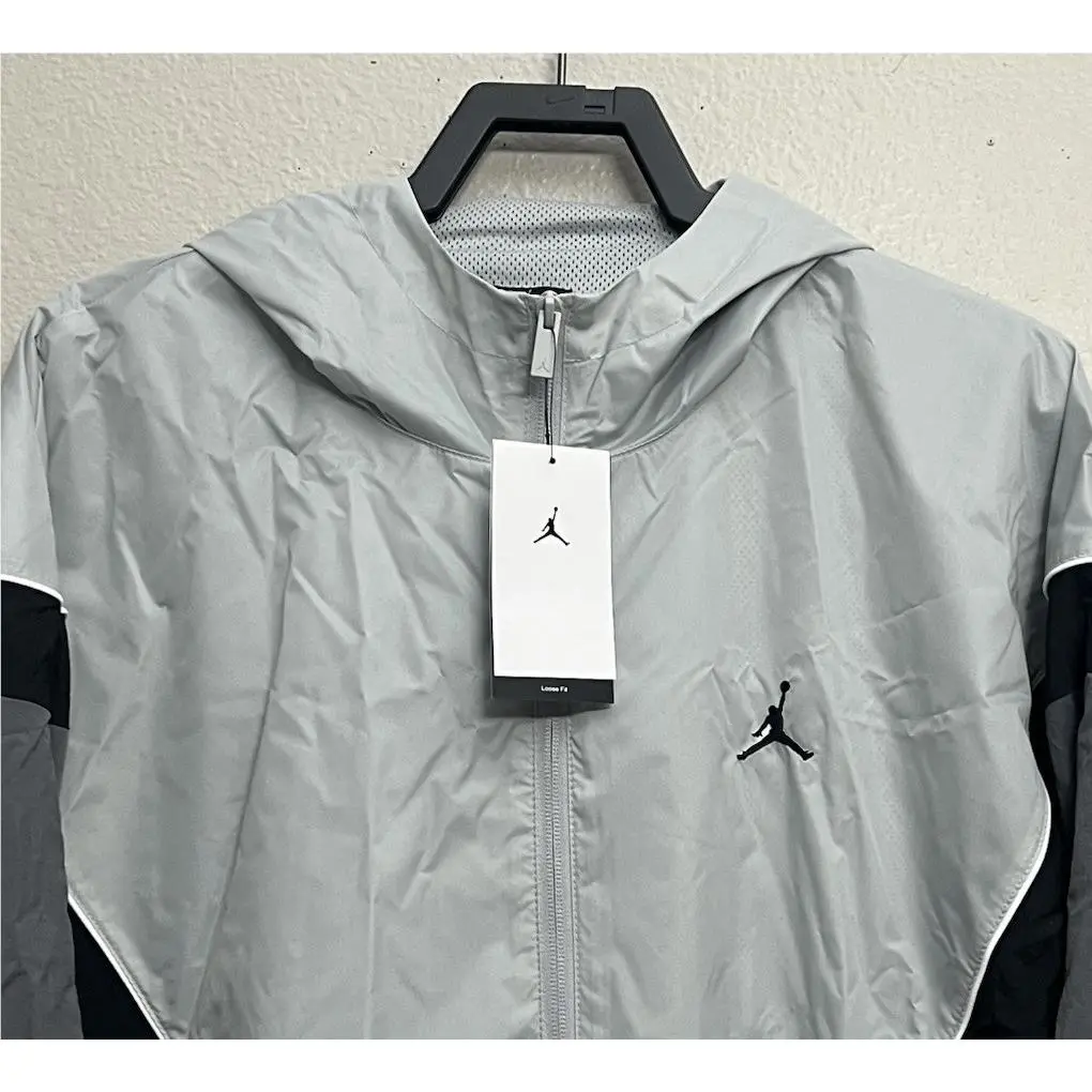 Nike clothing - Nike Air Jordan Brooklyn Hooded Draft Jacket - HF9333-077 - Light Smoke Grey (UPC: 198485284142) 0