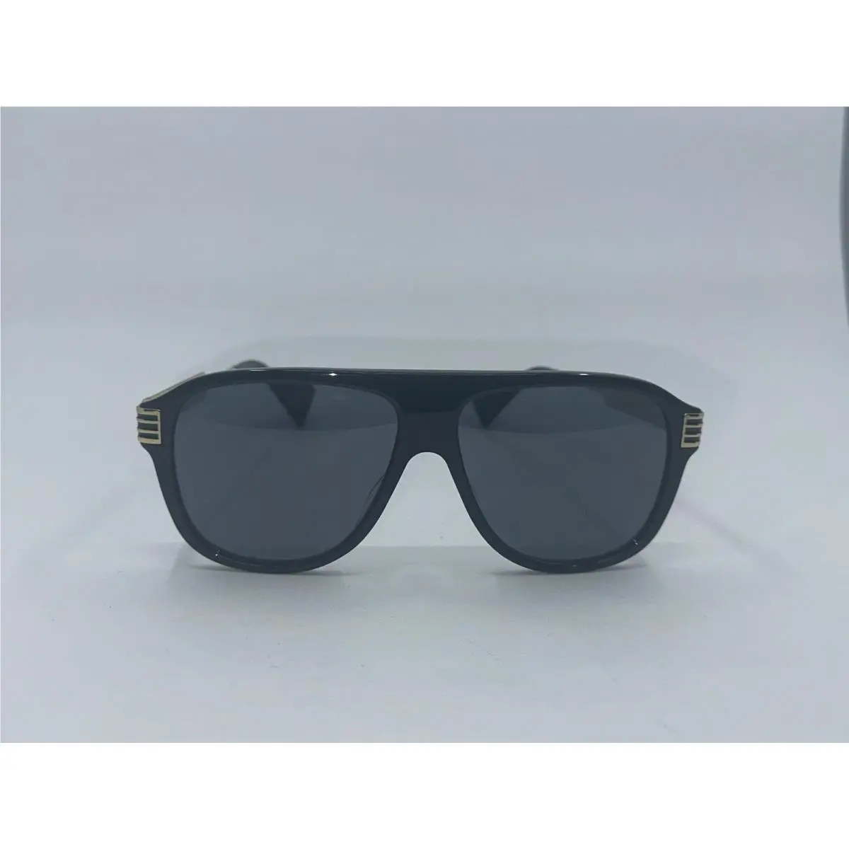 GG0587S Black Gold Aviator Sunglasses Flat Top W/box by Gucci