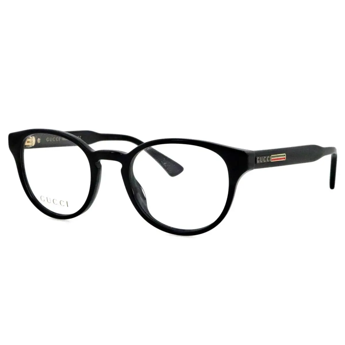 Gucci GG0827O 001 48mm Black Web Gold Eyeglasses Frames Italy Unisex - Frame: Black