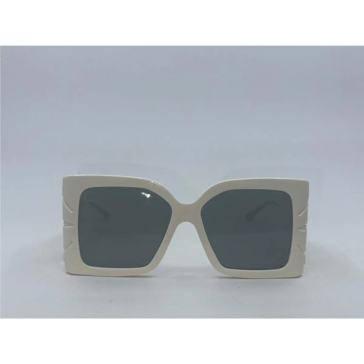 GG0535S Oversized Square Leaf Motif Sunglasses Ivory 56-16-135 by Gucci