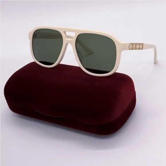 Gucci GG1188S 005 Aviator White Unisex Sunglasses Gucci Unisex Eyewear