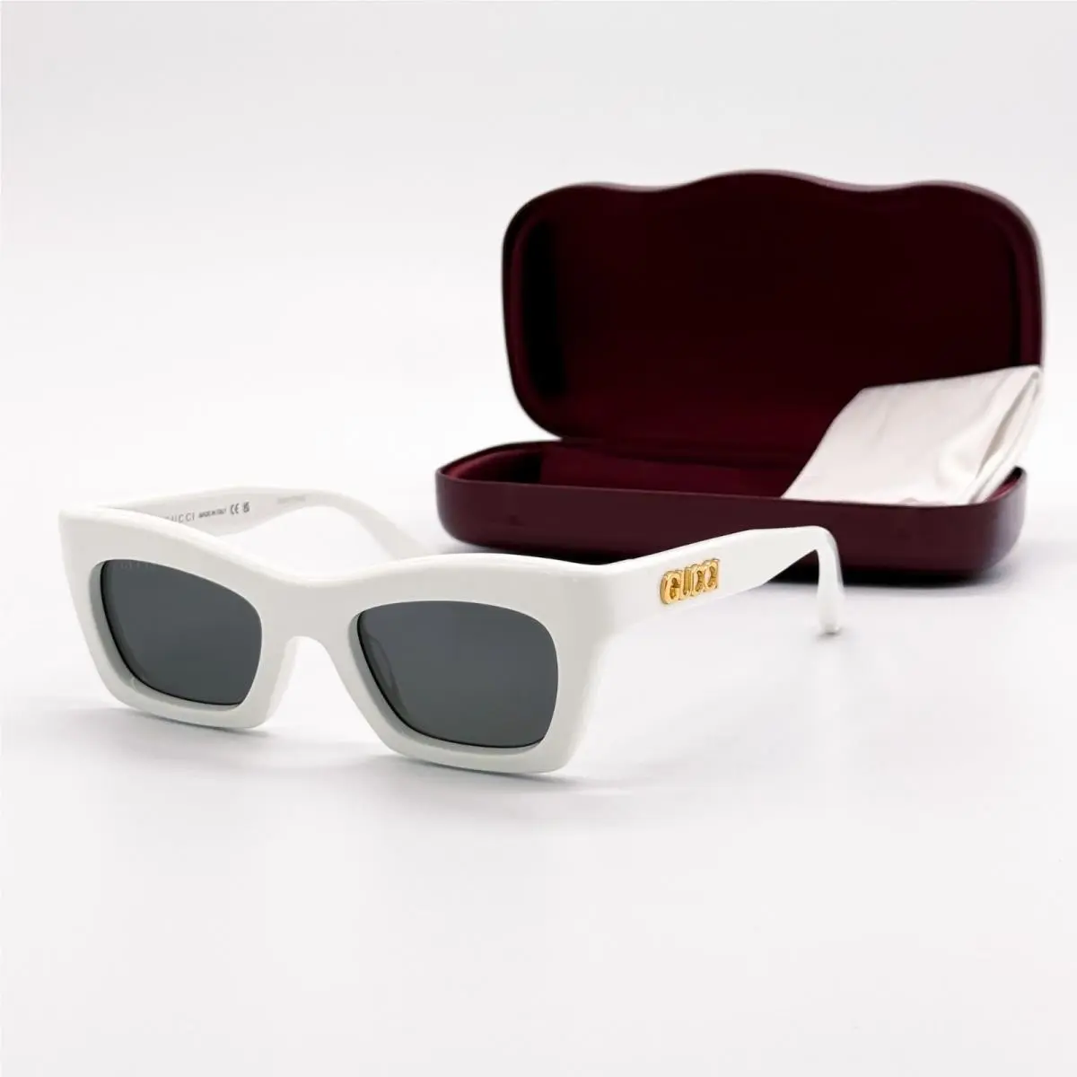 Sunglasses GG1773S 002 White Women Cat Eye  Eyewear by Gucci
