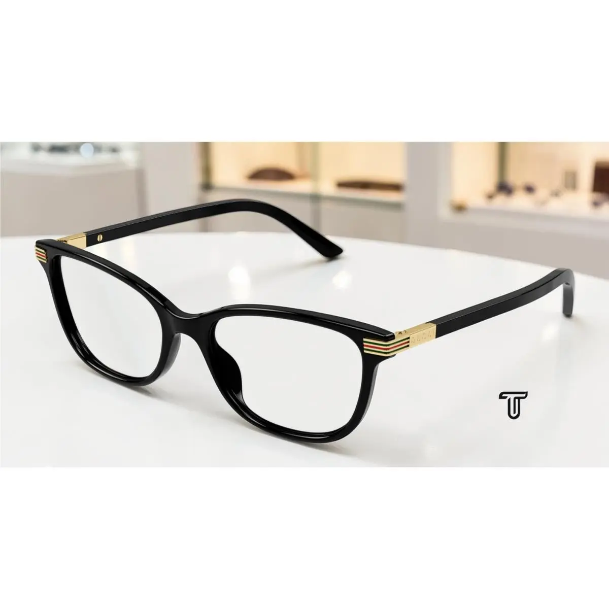 GG1451O 004 Black Black Demo Lens Lens 54 mm Cat Eye Women`s Eyeglasses by Gucci