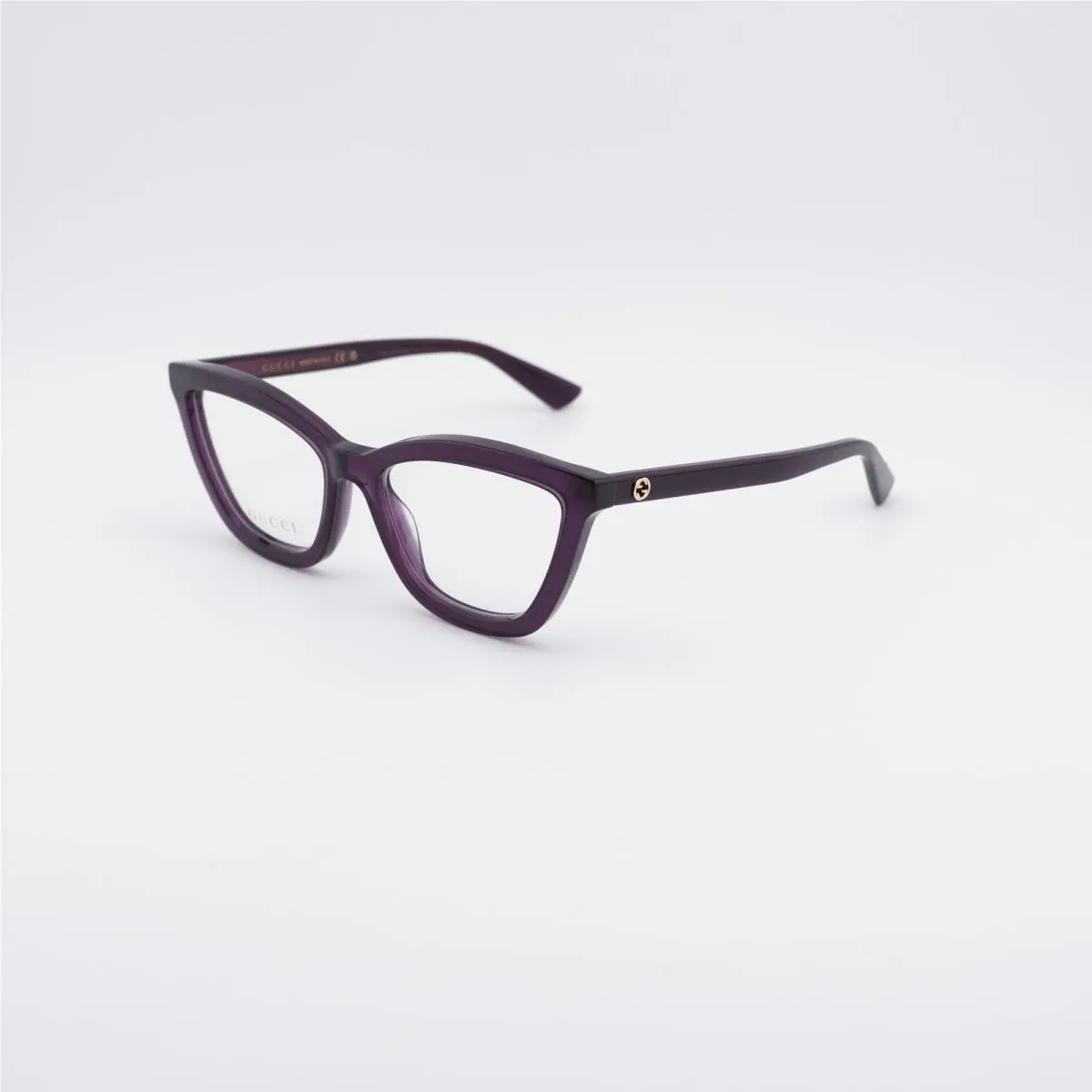 GG1686O 011 Shiny Transparent Dark Purple 54mm Eyeglasses by Gucci