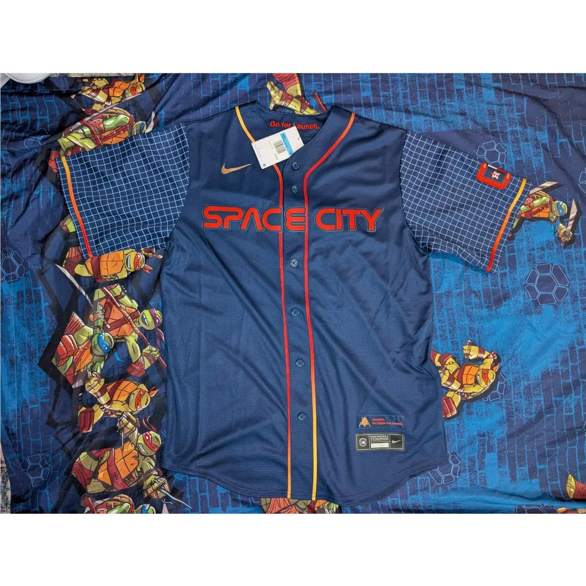 Nike Astros City Connect Jersey T770-HUCC-HUS-KMG-M Mens Sz M Blue