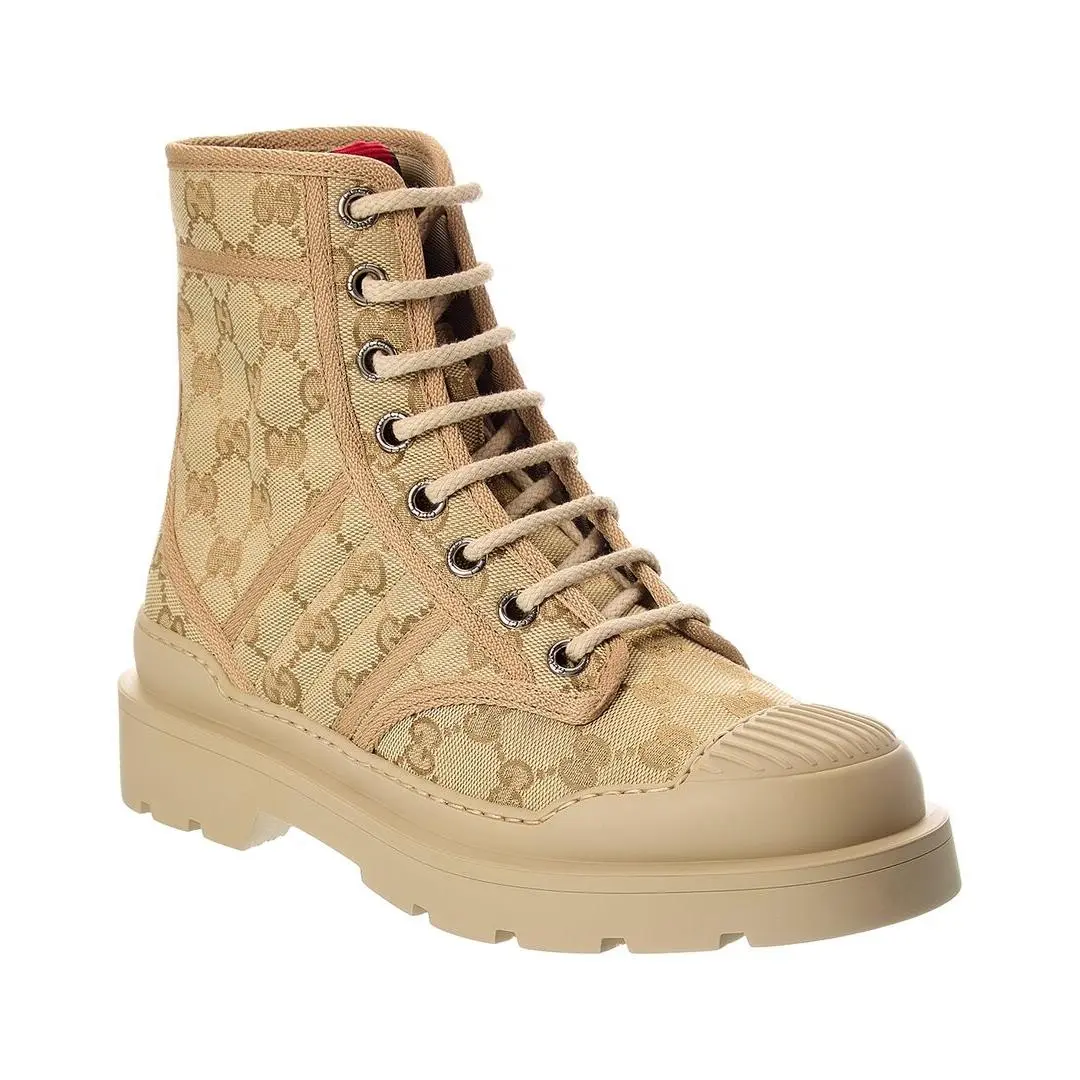 Gg Web Canvas High-top Sneaker Women`s Beige 36 by Gucci