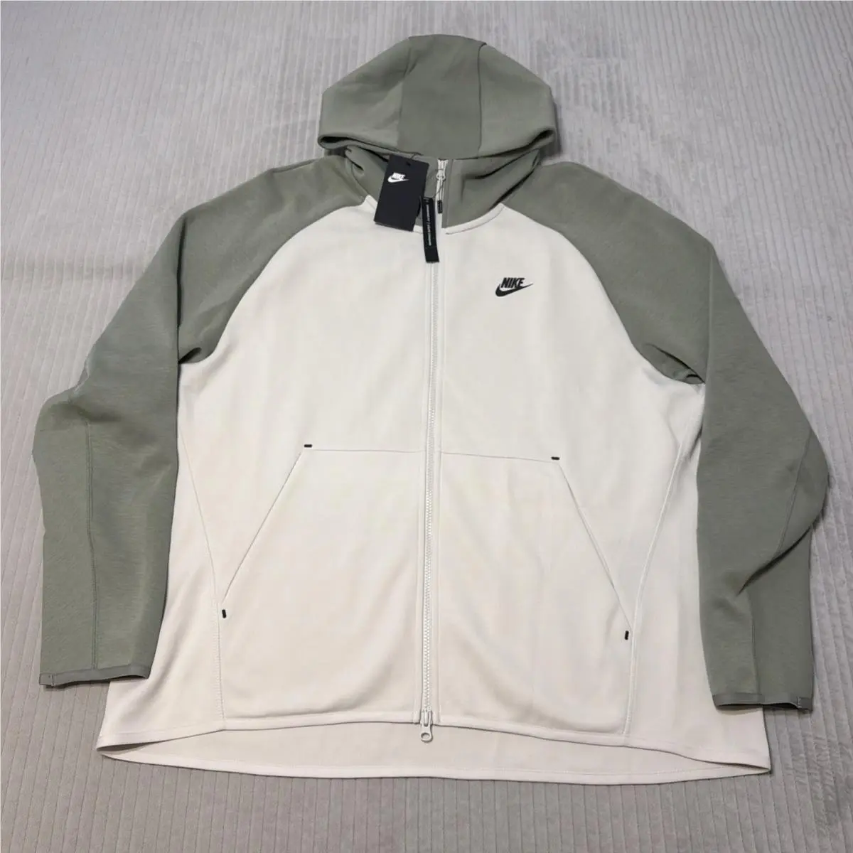 Nike Tech Fleece Hoodie Full Zip Mens Size Xxl White Green Style 928483-073