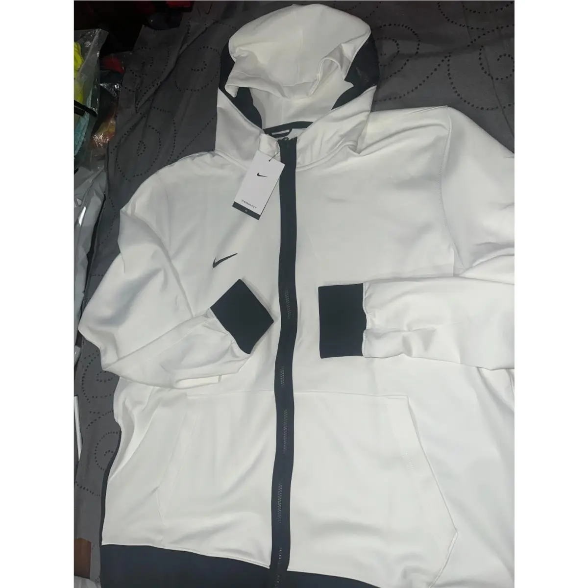 Nike Basketball 106 White Black Hoodie Jacket Size 3XLT Men