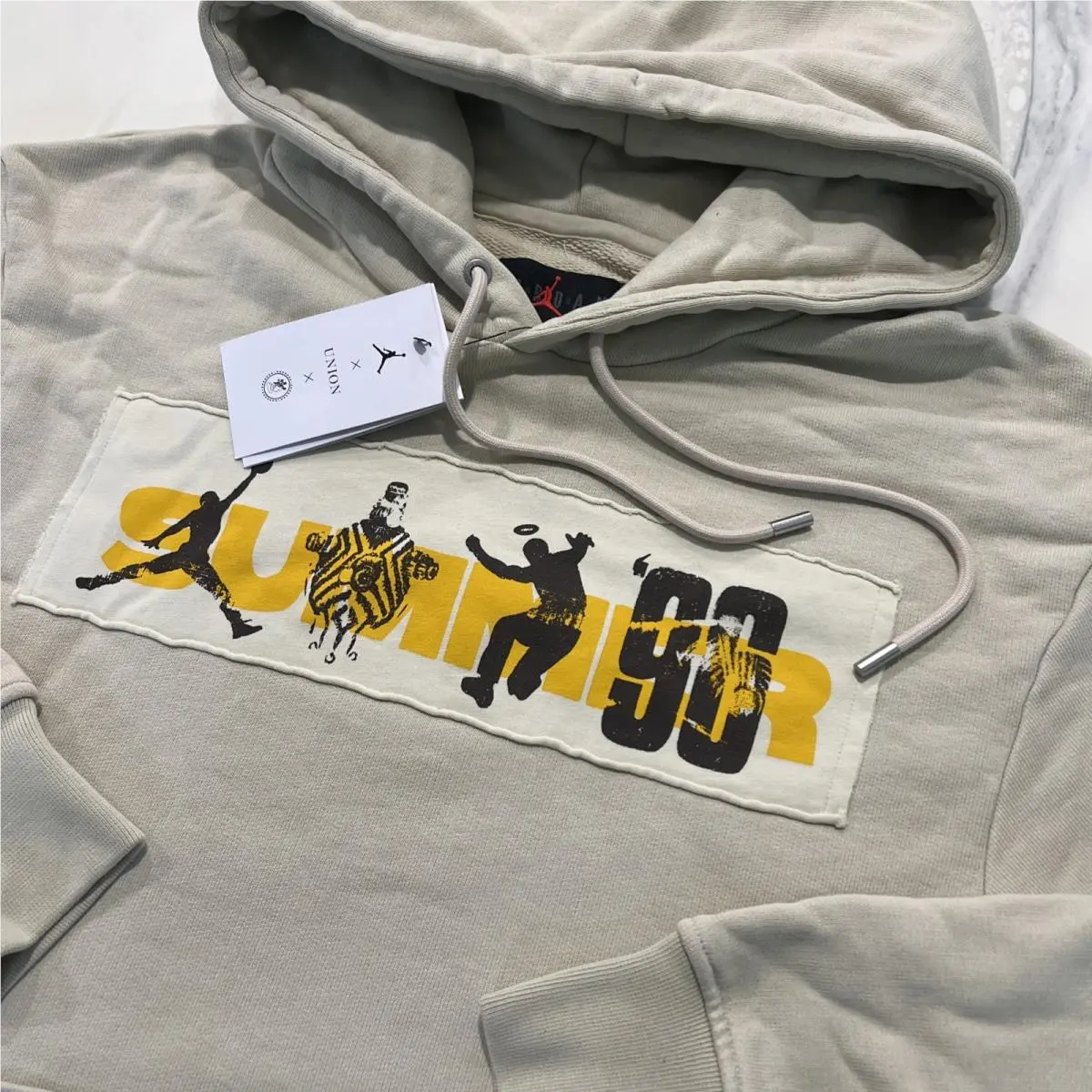 Jordan x Union x Bephies Beauty Supply Men`s Small Hoodie FD4244-206 Khaki Tan