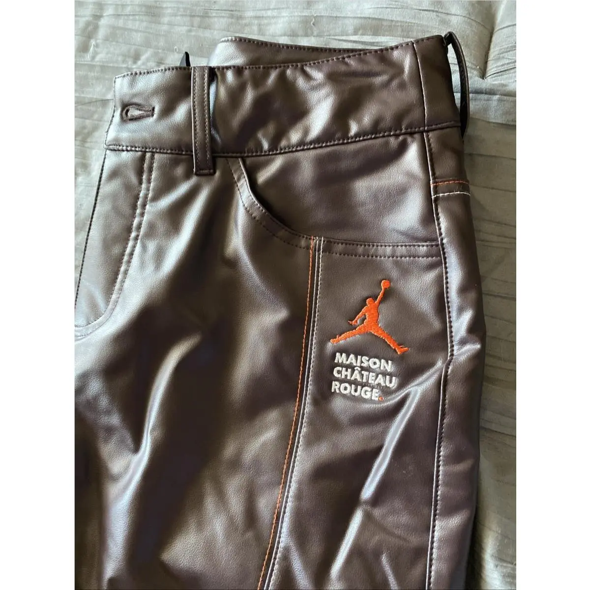 Women`s Nike Jordan x Maison Chateau Rouge Leather Pants - Size 6