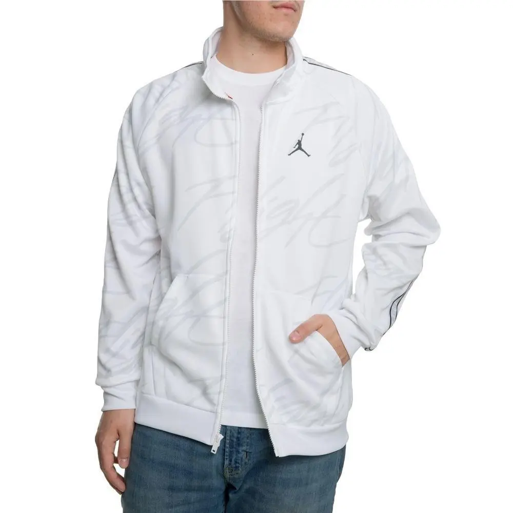 Nike Men`s Jordan Jumpman Tricot Jacket Zip Size 2XL White