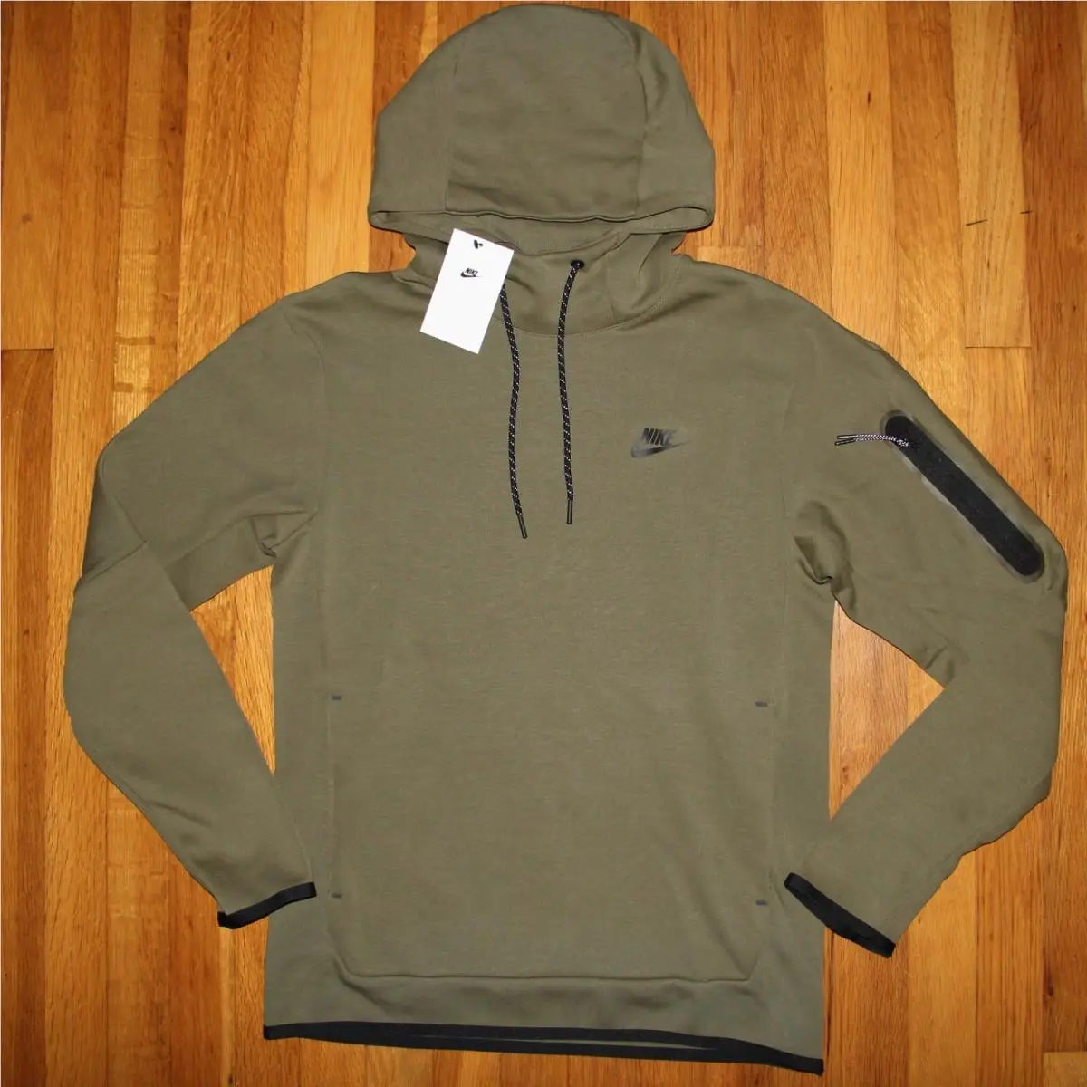 Nike Sportswear Tech Fleece Pullover Hoodie Men S Olive Black DD5174-222