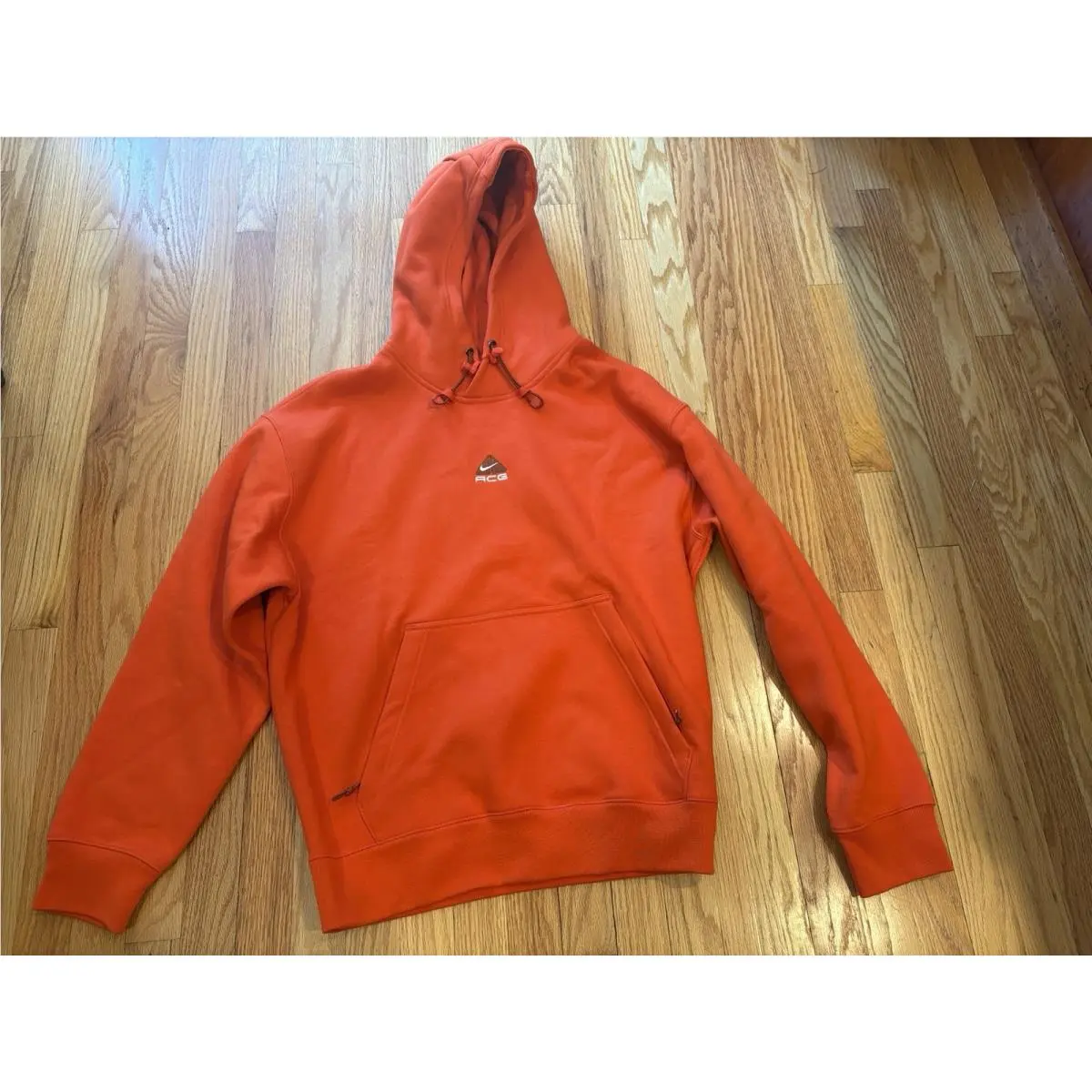 Nike Acg Sweatshirt Hoodie Men`s Medium Heavyweight Retail Orange