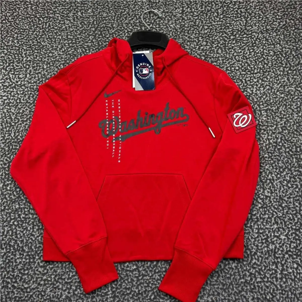 Nike Dri-fit Hoodie Women Medium Red Washington Nationals Mlb Pullover M