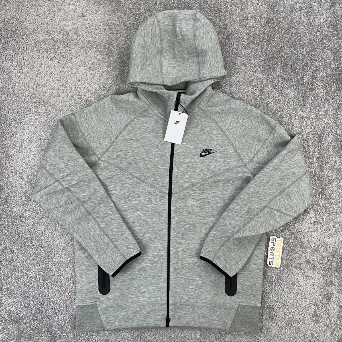 Nike Tech Fleece Hoodie Mens Large Gray Windrunner Full Zip Athletic FB7921-063