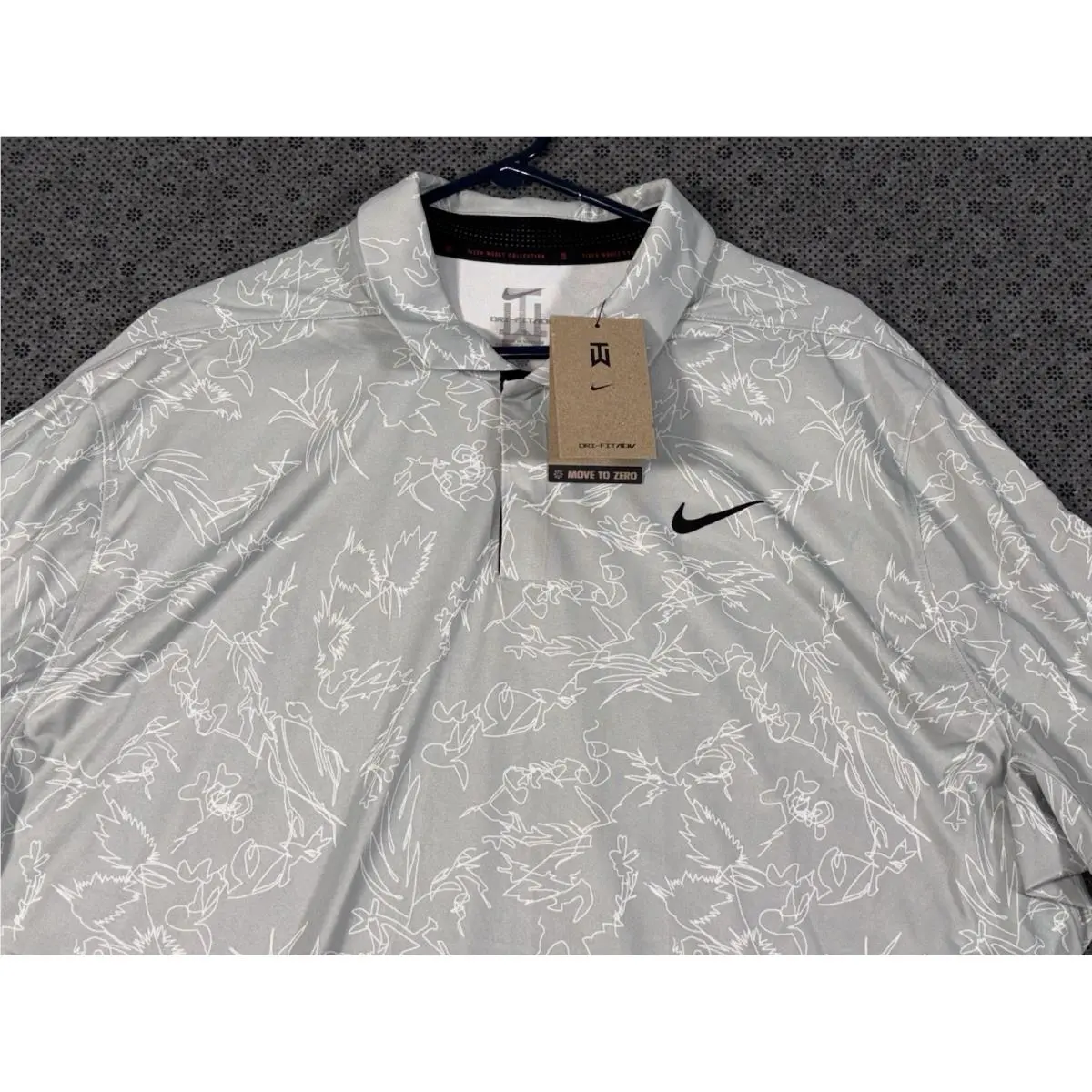 Nike clothing - TW Collection Stripped Polo - Collection Stripped Polo - Grey Photon Dust White 0