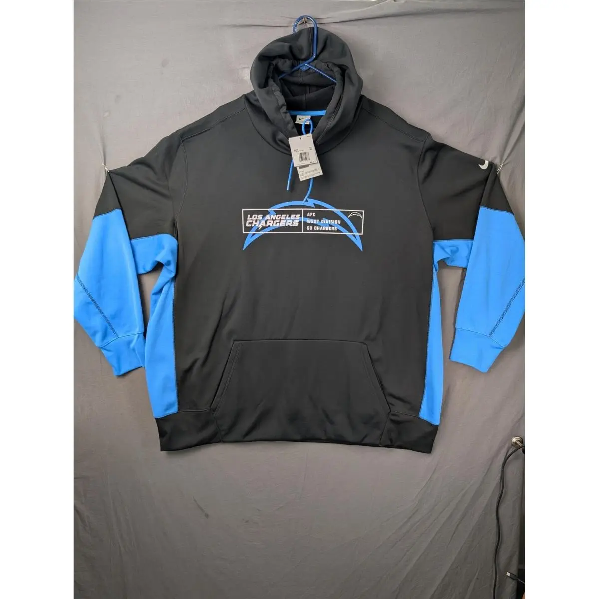 Nike Los Angeles Chargers Therma-fit Hoodie Mens 3XL Black Blue Nfl